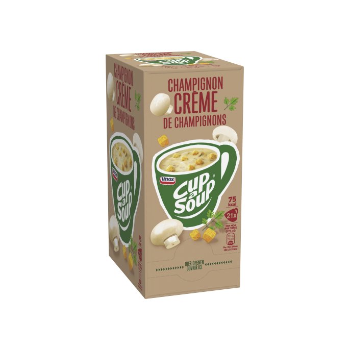 UNOX Cup-a-Soup Champignon Crème Soep 175 ml (pak 21 stuks)