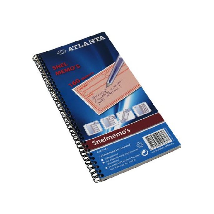 ATLANTA Notitieboek met Spiraal 125 × 74 mm 40 bladzijden (pak 5 stuks)