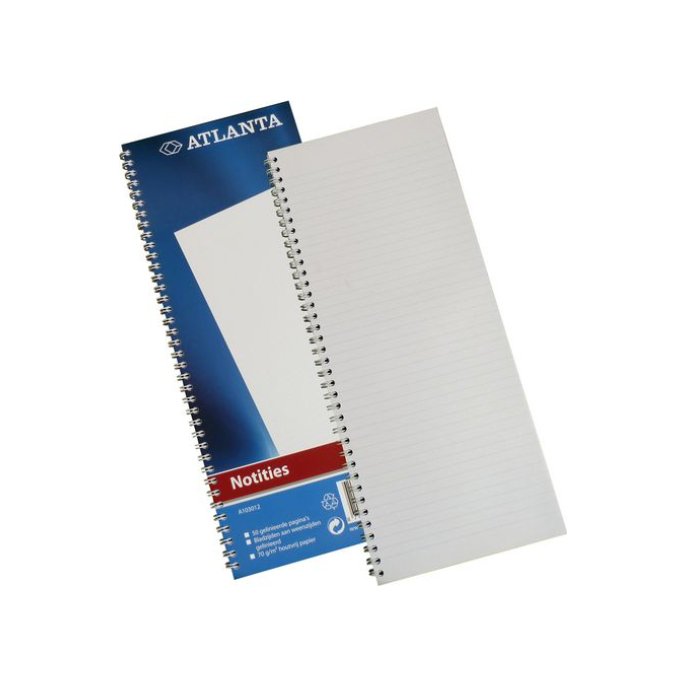 ATLANTA Notitieboek met Spiraal 330 x 135 mm Gelinieerd (pak 5 blokken)