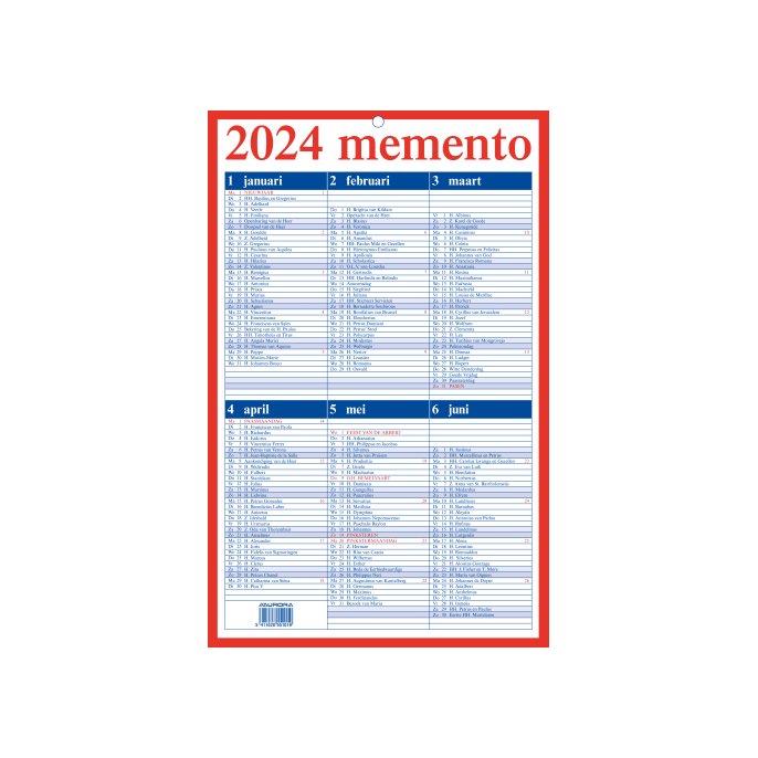 AURORA Mementoplaat Kalender. 210 x 330 mm. Nederlands