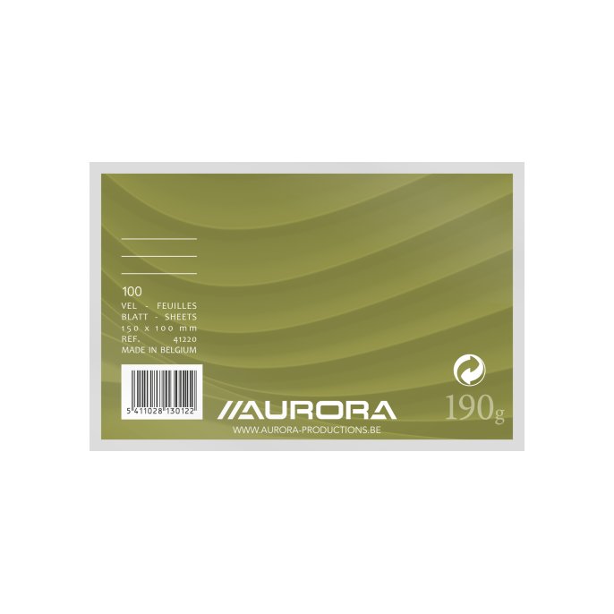 AURORA Systeemkaart 100 x 150 mm gelijnd 6 mm met rode koplijn 175 g/m² (pak 100 vel)