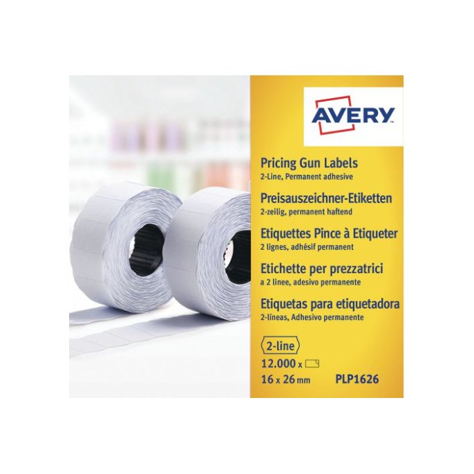 AVERY Etiket 2 Regels 26 x 16 mm Wit (pak 10 rollen)