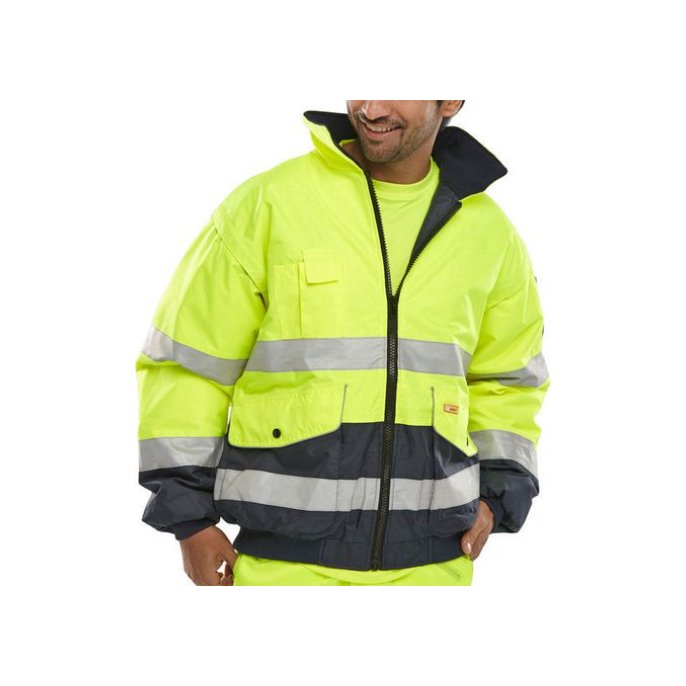 B SEEN Europa Bomberjack Reflecterend Polyester Maat 3XL Geel