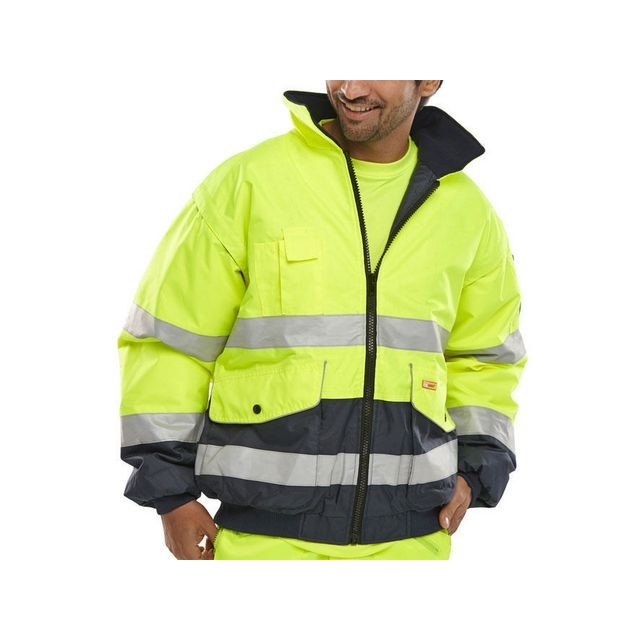 B SEEN Europa Bomberjack Reflecterend Polyester Maat L Geel