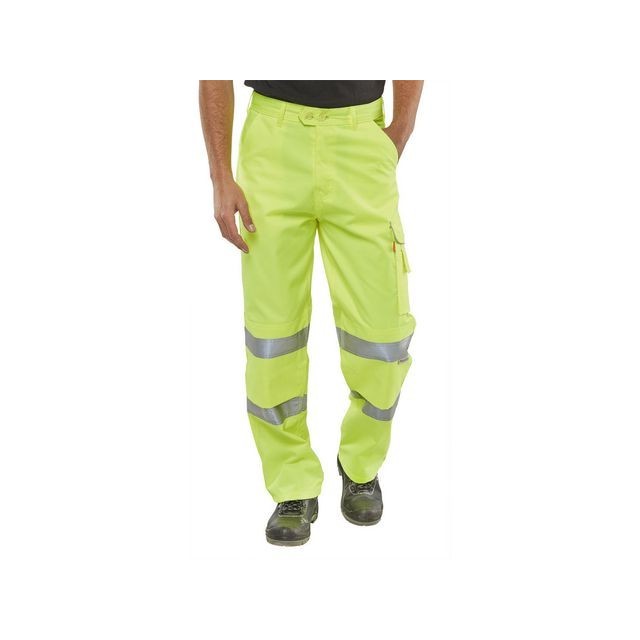 B SEEN Hi-Vis Poly-katoenen Werkbroek Saturn geel 36T