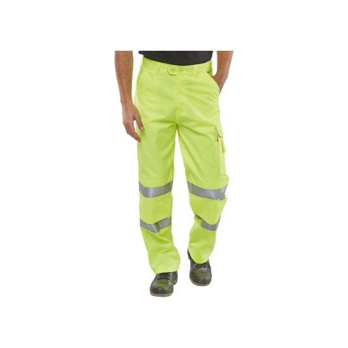 B SEEN Hi-Vis Poly-katoenen Werkbroek Saturn geel 38T