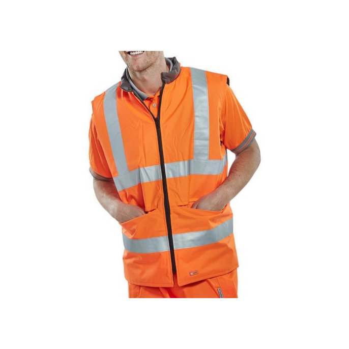 B SEEN Omkeerbare Bodywarmer Maat 6XL Grijs en Reflecterend Oranje