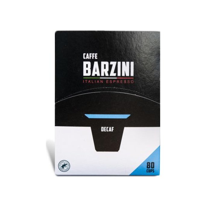 BARZINI Decaf UTZ Koffiecapsules Cafeinevrij (doos 6 x 80 stuks)