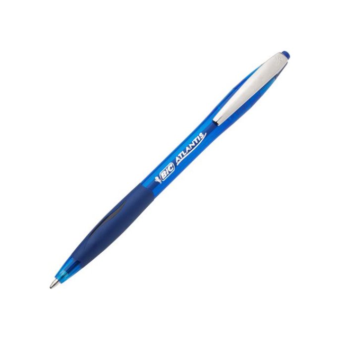 BIC® Atlantis Soft Balpen. Medium Punt. 1 mm. Blauw (doos 12 stuks)