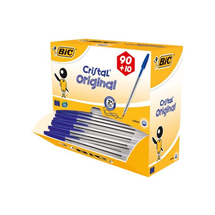 BIC® Cristal Balpen Medium Punt 1 mm Blauw (doos 100 stuks)