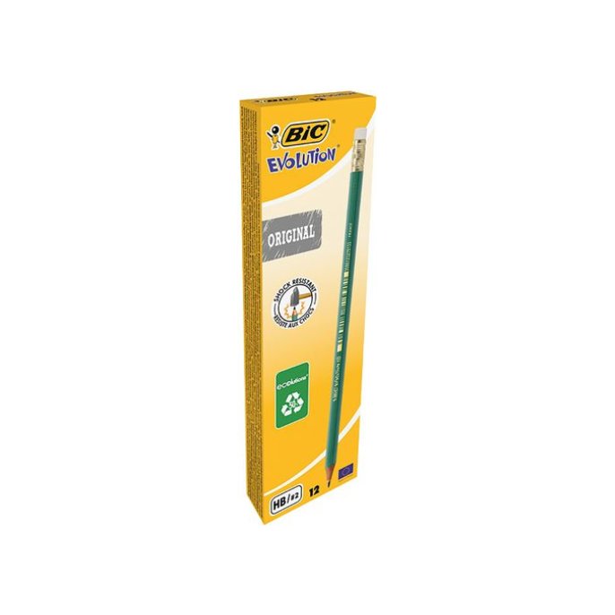 BIC® ECOlutions Evolution 650 Potlood HB Met gum (pak 12 stuks)