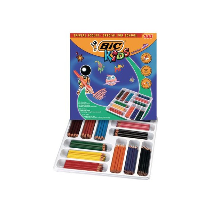 BIC® Kids Ecolutions Evolution Kleurpotloden Assorti (pak 144 stuks)