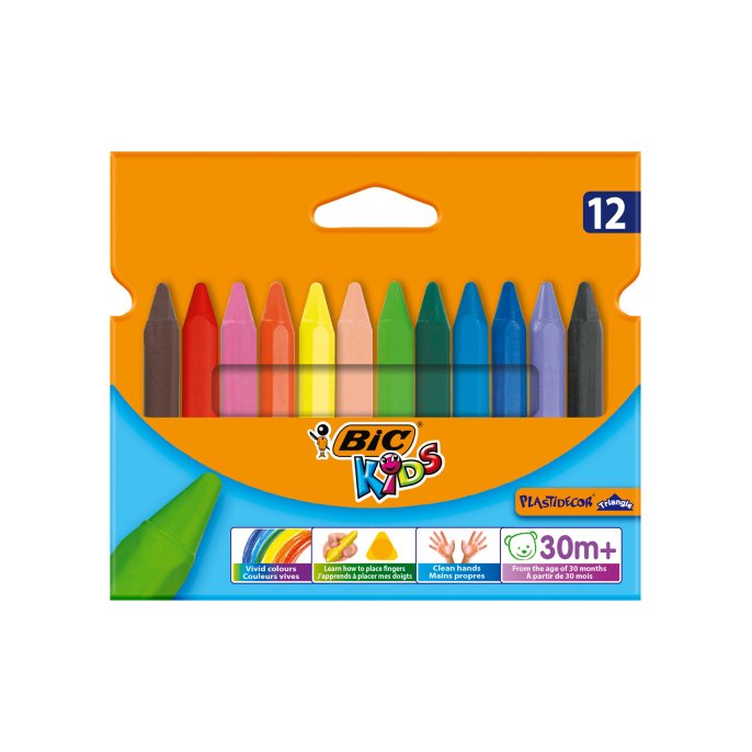 BIC® Kids Plastidecor Triangle Krijt (pak 12 stuks)