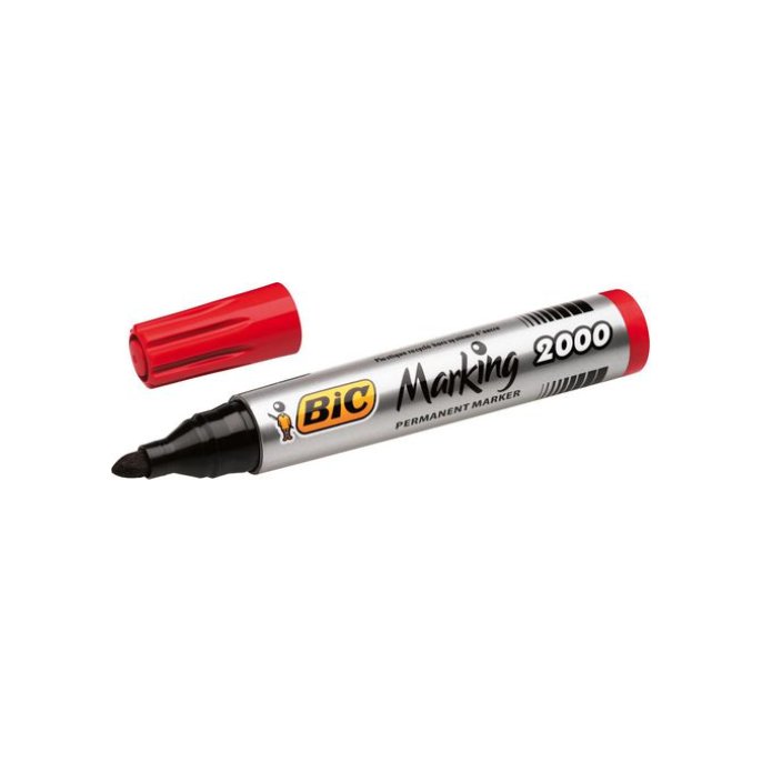 BIC® Marking 2000 Permanente Marker Ronde Punt 17 mm Rood (pak 12 stuks)