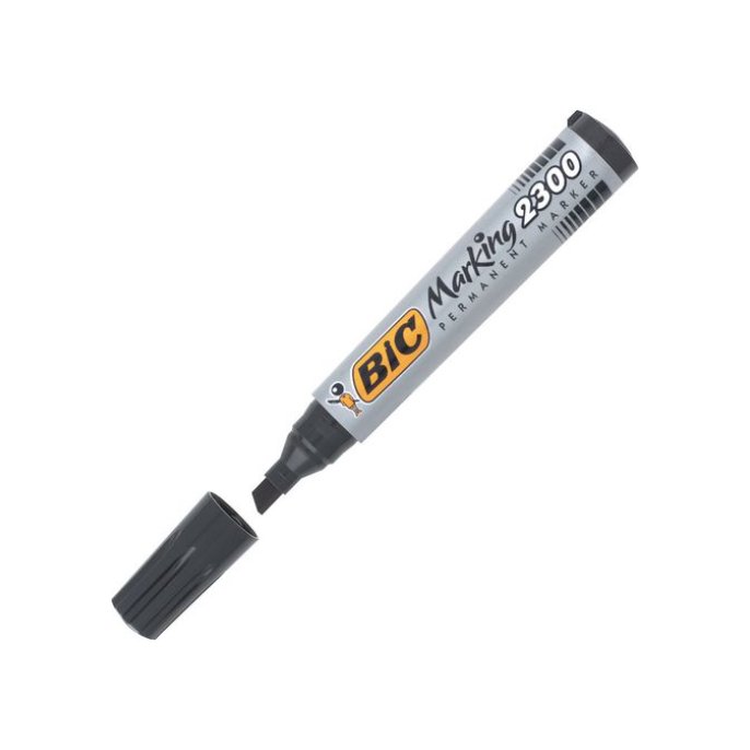 BIC® Marking 2300 Permanente Marker Beitelvormige Punt 37 - 55 mm Zwart (pak 12 stuks)