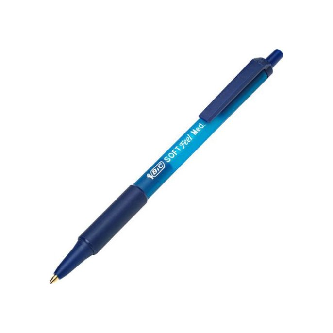 BIC® Soft Feel Clic Balpen Medium Punt 1 mm Blauw (pak 12 stuks)