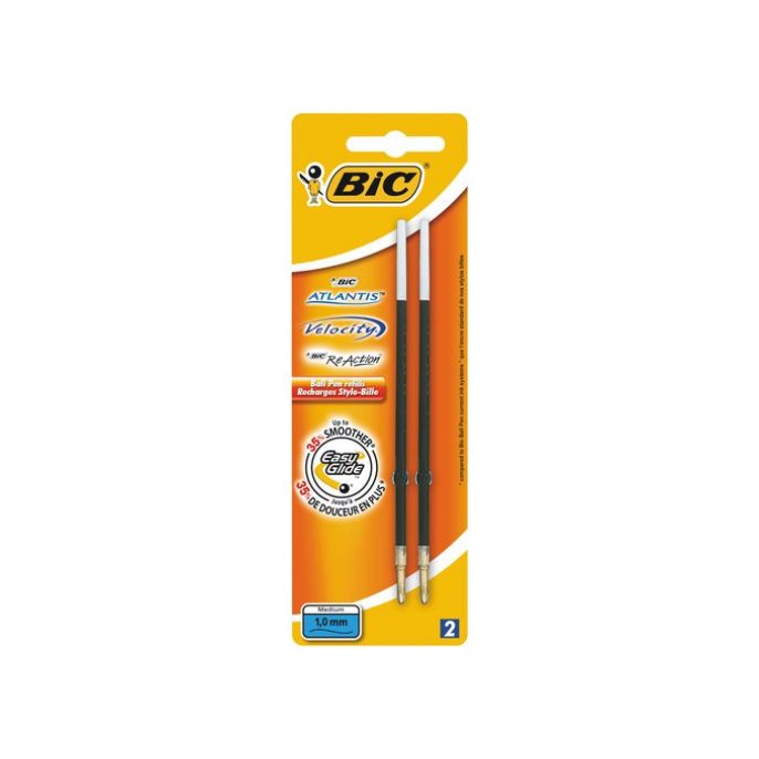 BIC® Vulling Atlantis / Velocity balpen Medium blauw (pak 2 stuks)