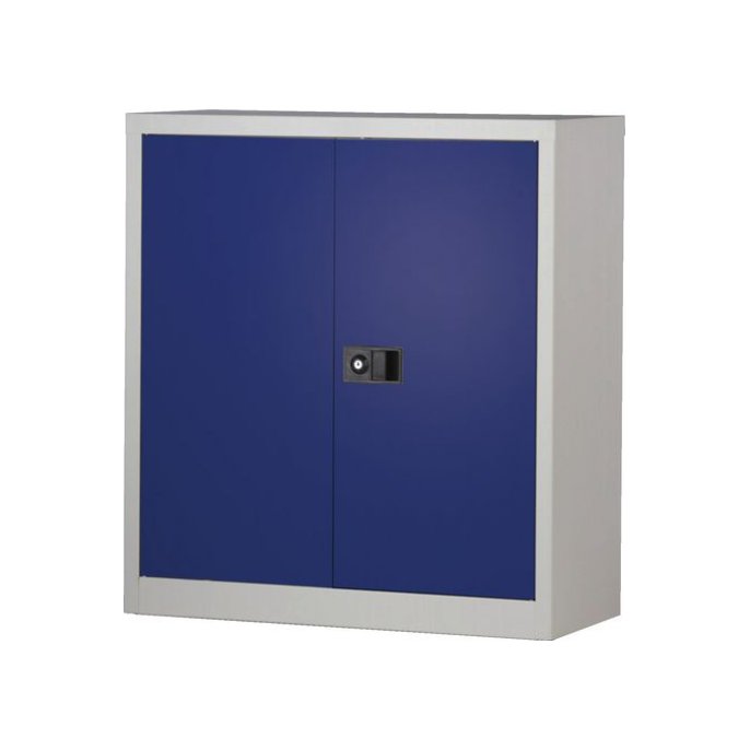 BISLEY Basic Draaideurkast met 1 Legbord 100 x 91 x 40 cm Staal Grijs met Blauw