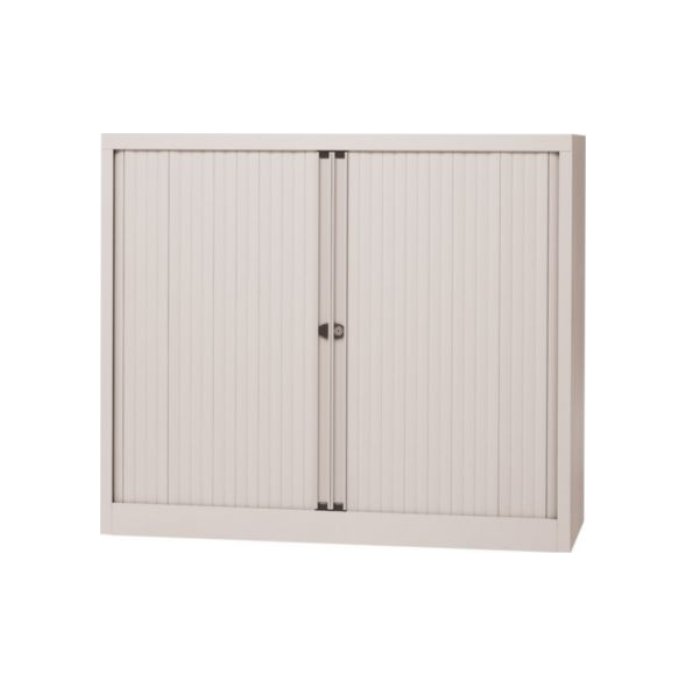 BISLEY Basic Roldeurkast 2 Legborden 103 x 100 x 43 cm Wit