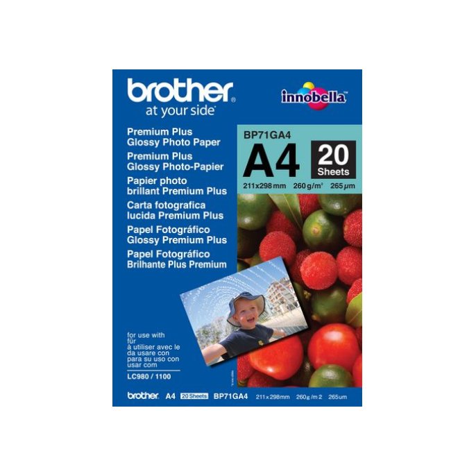 BROTHER A4 Ink-Jet fotopapier 260 grams wit (pak 20 vel)