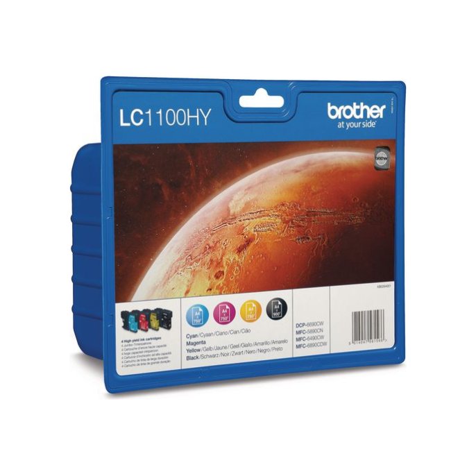 BROTHER LC-1100HY Inktcartridge Zwart en kleur (pak 4 stuks)