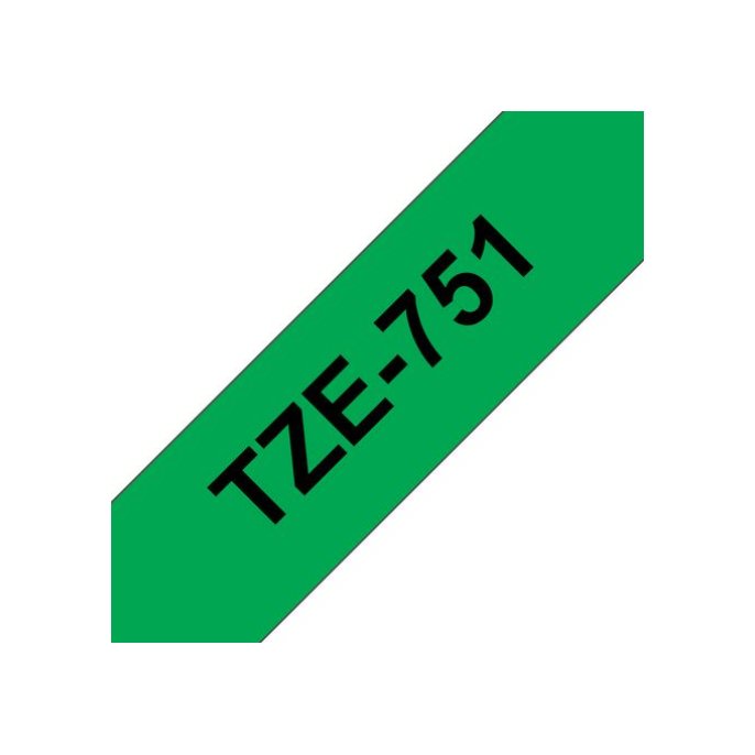 BROTHER TZe-751 Tape 24 mm x 8 m Zwart op Groen