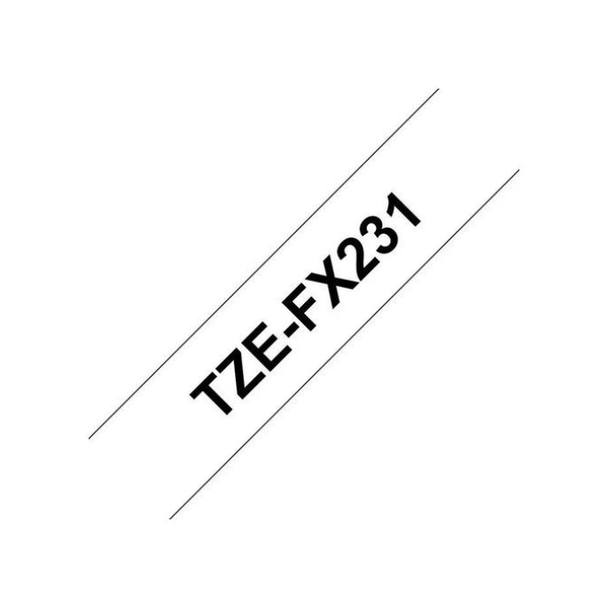 BROTHER TZe-FX231 Tape Flexibel 12 mm x 8 m Zwart op Wit