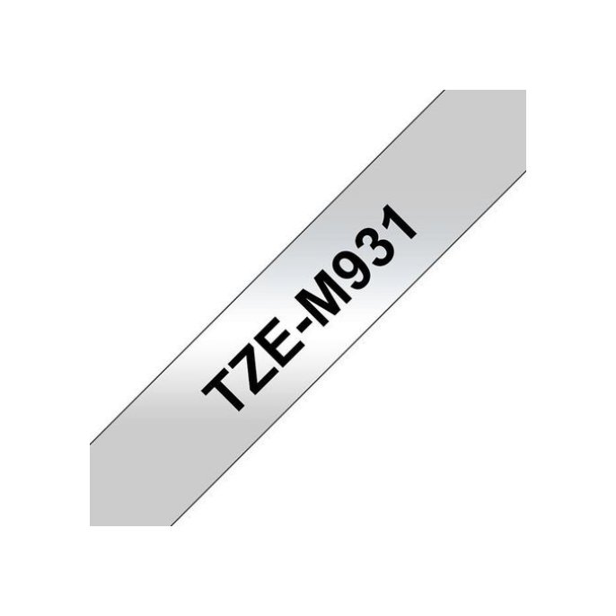 BROTHER TZe-M931 Tape 12 mm x 8 m Zwart op Mat Zilver