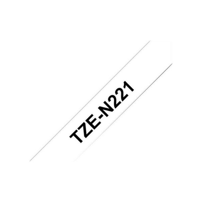 BROTHER TZe-N221 Tape Niet Gelamineerd 9 mm x 8 m Zwart op Wit