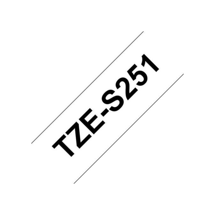 BROTHER TZe-S251 Tape Extra Kleefkracht 24 mm x 8 m Zwart op Wit