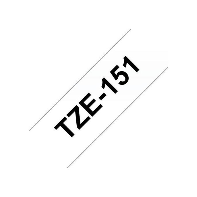 BROTHER TZe151 Labeltape 24 mm x 8 m Zwart op Transparant