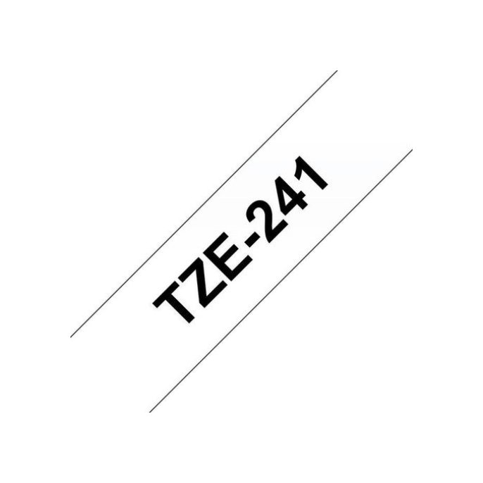 BROTHER TZe241 Labeltape 18 mm x 8 m Zwart op Wit