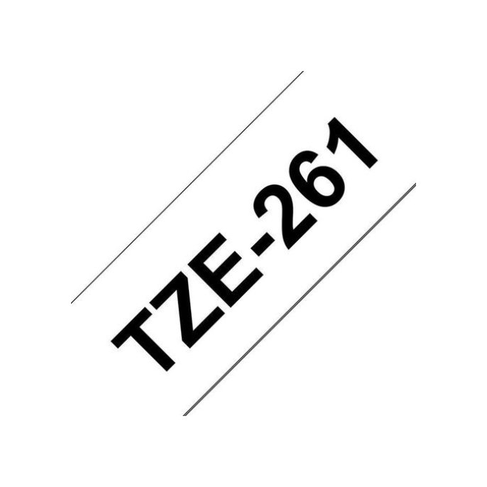 BROTHER TZe261 Labeltape 36 mm x 8 m Zwart op Wit