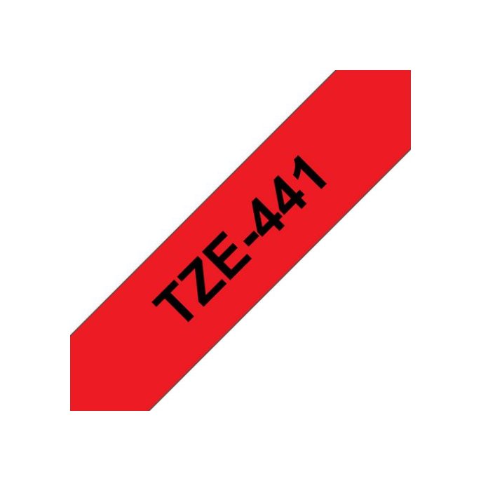 BROTHER TZe441 Labeltape 18 mm x 8 m Zwart op Rood