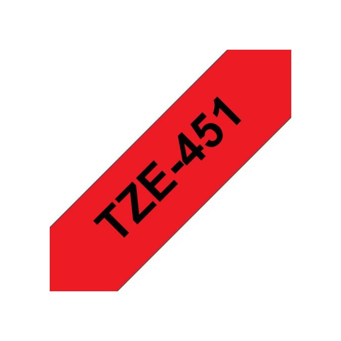 BROTHER TZe451 Labeltape 24 mm x 8 m Zwart op Rood