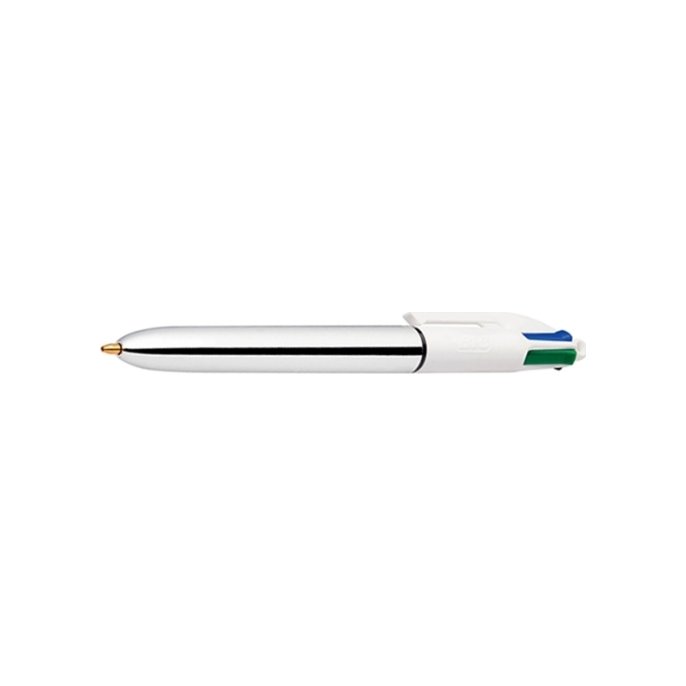 Balpen BIC 4-kleuren Shine zilver