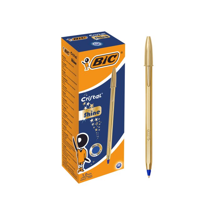 Balpen BIC Cristal Shine blauw/ds20