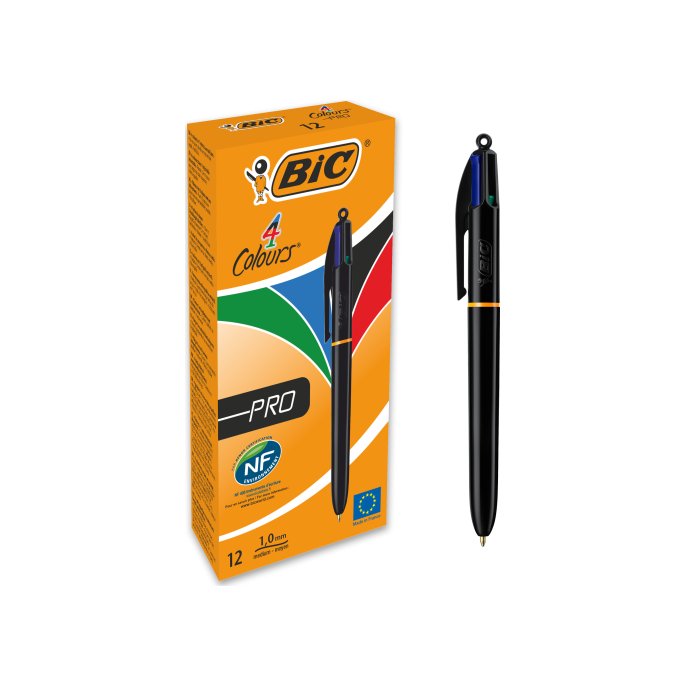 Balpen BIC Pro 4 kleuren M/ds12