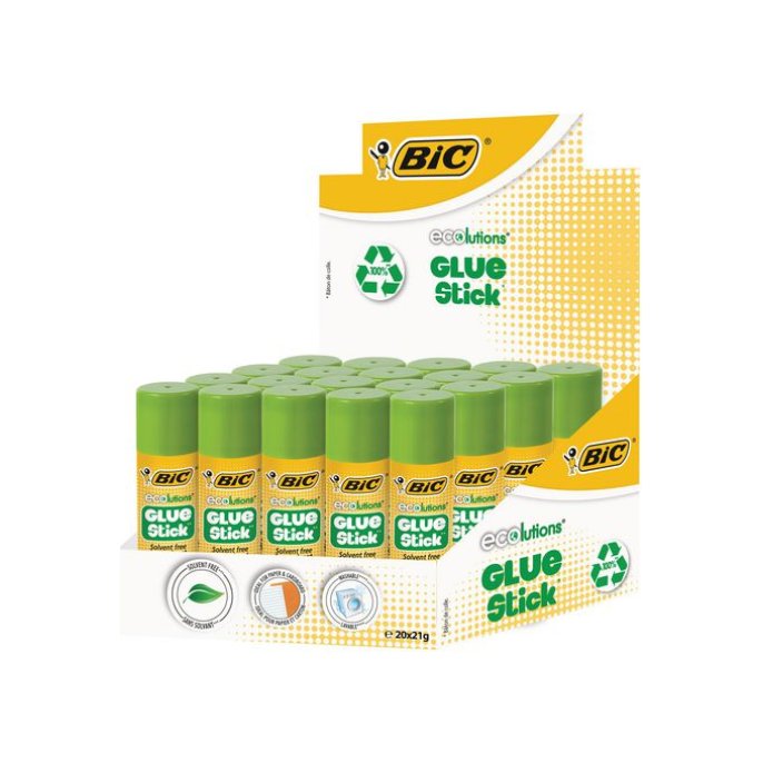 BiC Lijmstift ECOlutions. 21gr (pak 20 stuks)