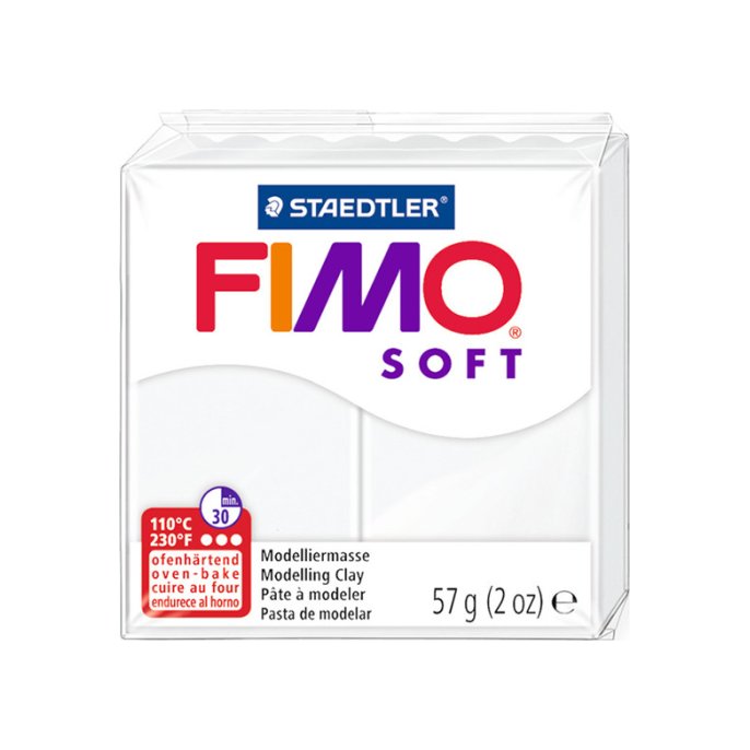 Boetseerklei FIMO soft wit/6x57g