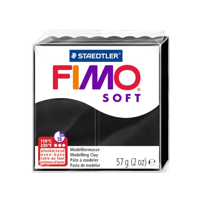 Boetseerklei FIMO soft zwart/6x57g