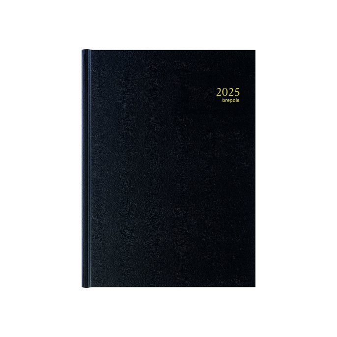 Brepols Bremax 2 Agenda 2025 A4 1 dag per 2 paginas zwart