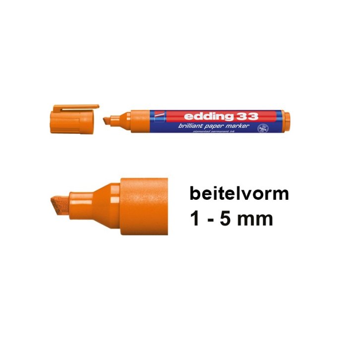 EDDING 33 Brilliant marker 1-5mm oranje (10 stuks)