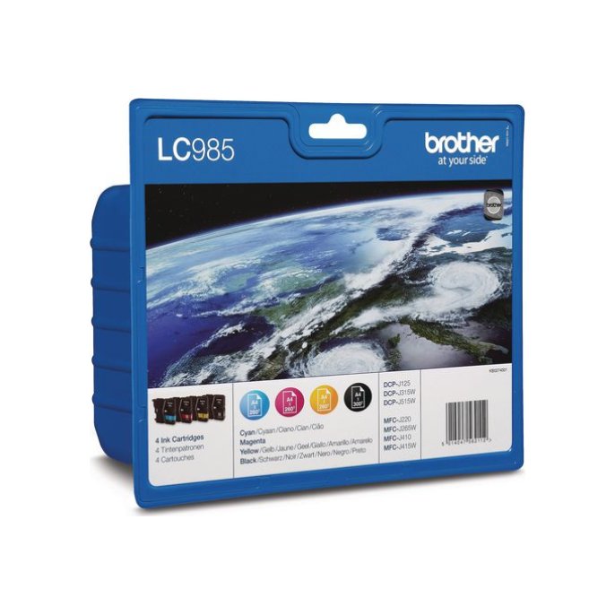 Brother Brother LC985VALBPDR - 4 - zwart geel cyaan magenta - origineel - inktcartridge (pak 4 stuks)