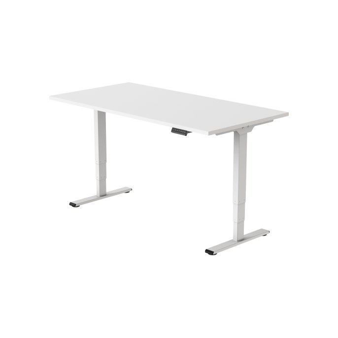 Bureau Econ elektrisch 120X80cm Wit Blad Witte Poten