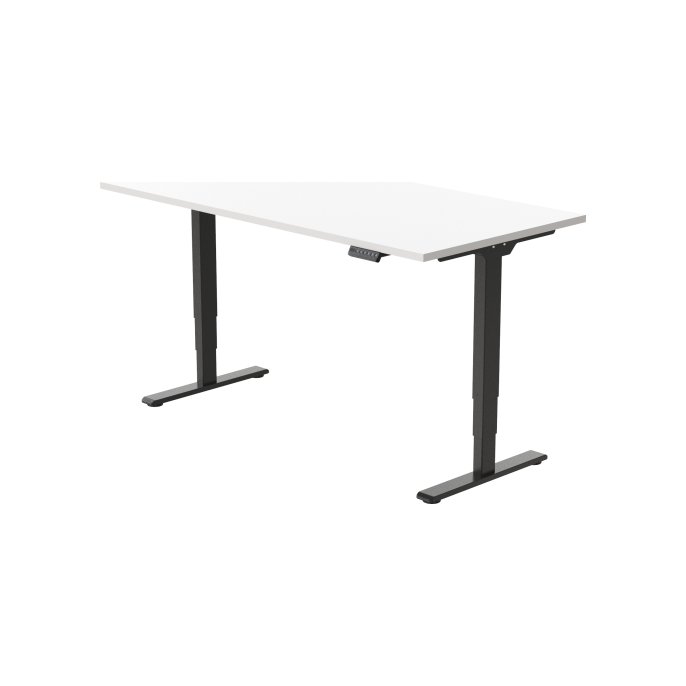 Bureau Econ elektrisch 140X80cm Wit Blad Zwarte Poten