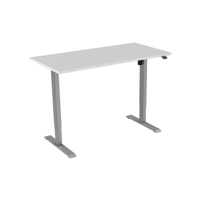 Bureau elektrisch 120X80cm Wit Blad Aluminium Poten