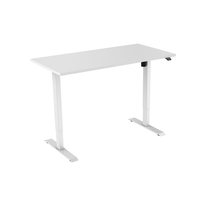 Bureau elektrisch 120X80cm Wit Blad Witte Poten