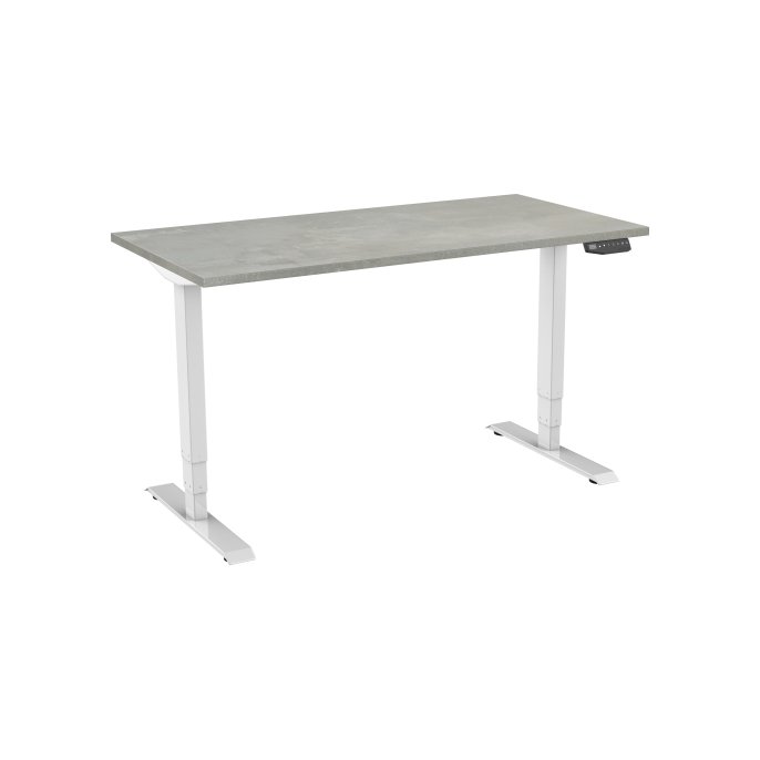 Bureau elektrisch 2-motorig 120X80cm Oxyd Blad Witte Poten