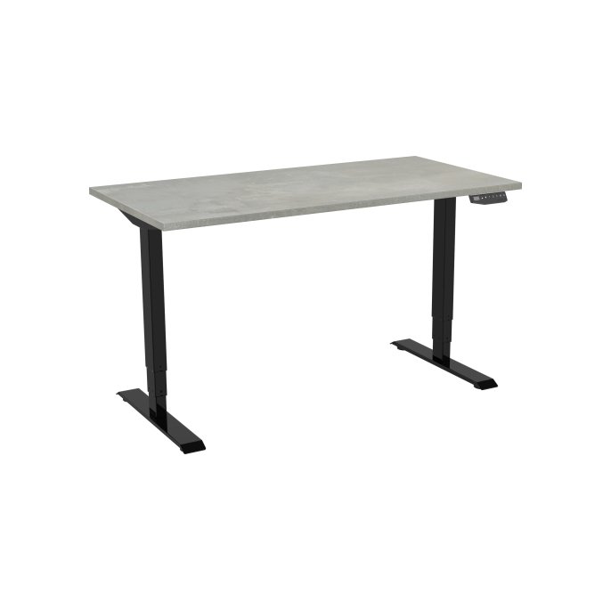 Bureau elektrisch 2-motorig 120X80cm Oxyd Blad Zwarte Poten